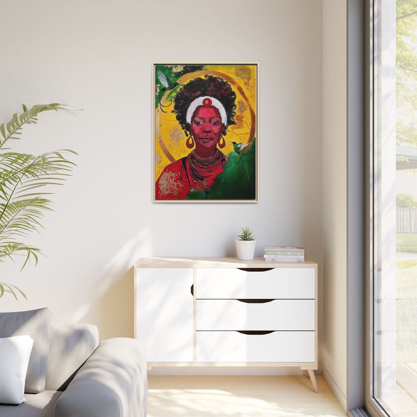 "Love from the Ancestors, meeting in Sun" -Framed Matte Canvas Art