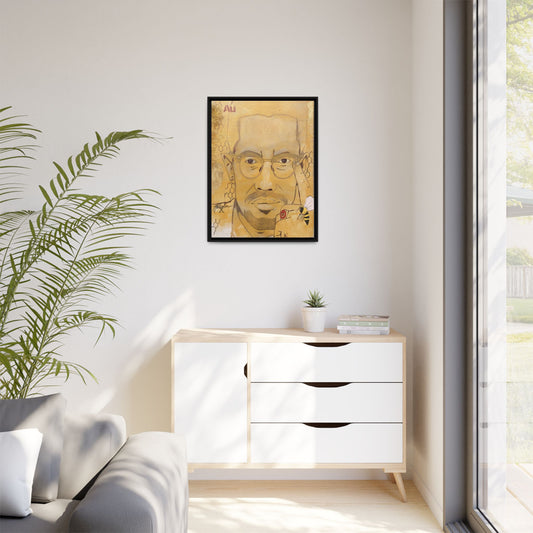Malcolm X- Gold "Au" Series Framed Art Print Multi-Color