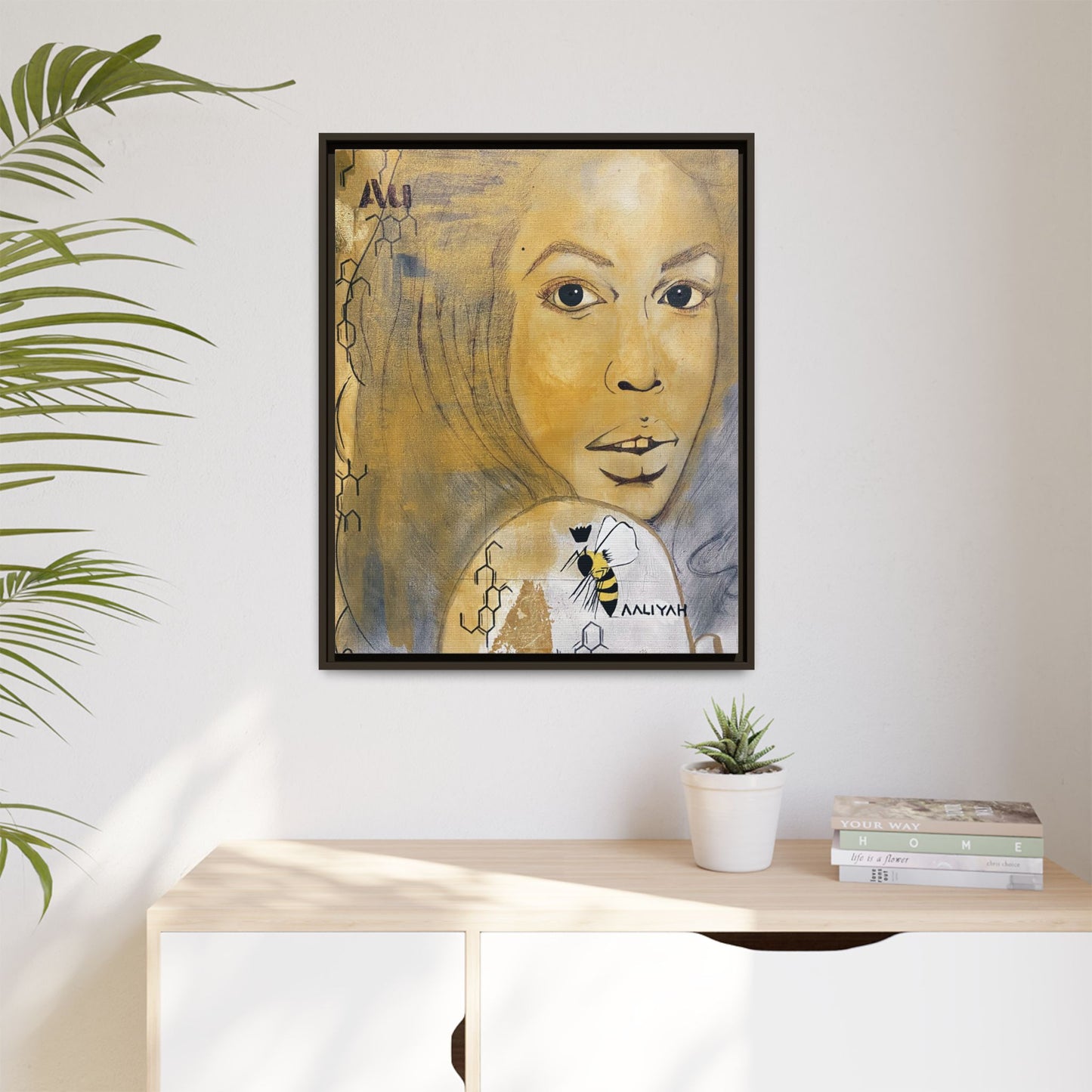 Aaliyah -Multi-Color Framed Matte Canvas