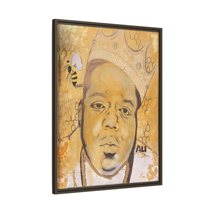 Biggie Smalls - Gold "Au" Series Framed Multi-Color Canvas Art  Hip Hop Culture