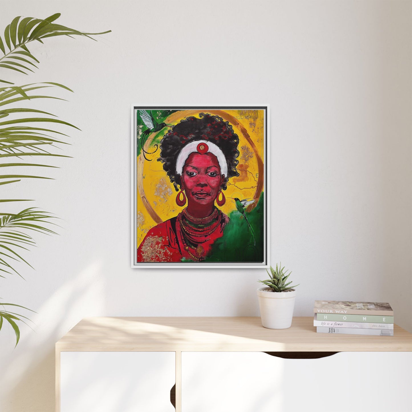 "Love from the Ancestors, meeting in Sun" -Framed Matte Canvas Art
