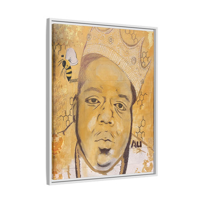 Biggie Smalls - Gold "Au" Series Framed Multi-Color Canvas Art  Hip Hop Culture