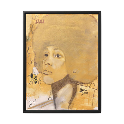 Angela Davis- Gold "Au" Series Framed Matte Canvas Art