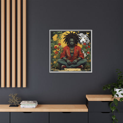 AfroBotRai White Tiger Meditation "Meditation" Canvas Gallery Wraps