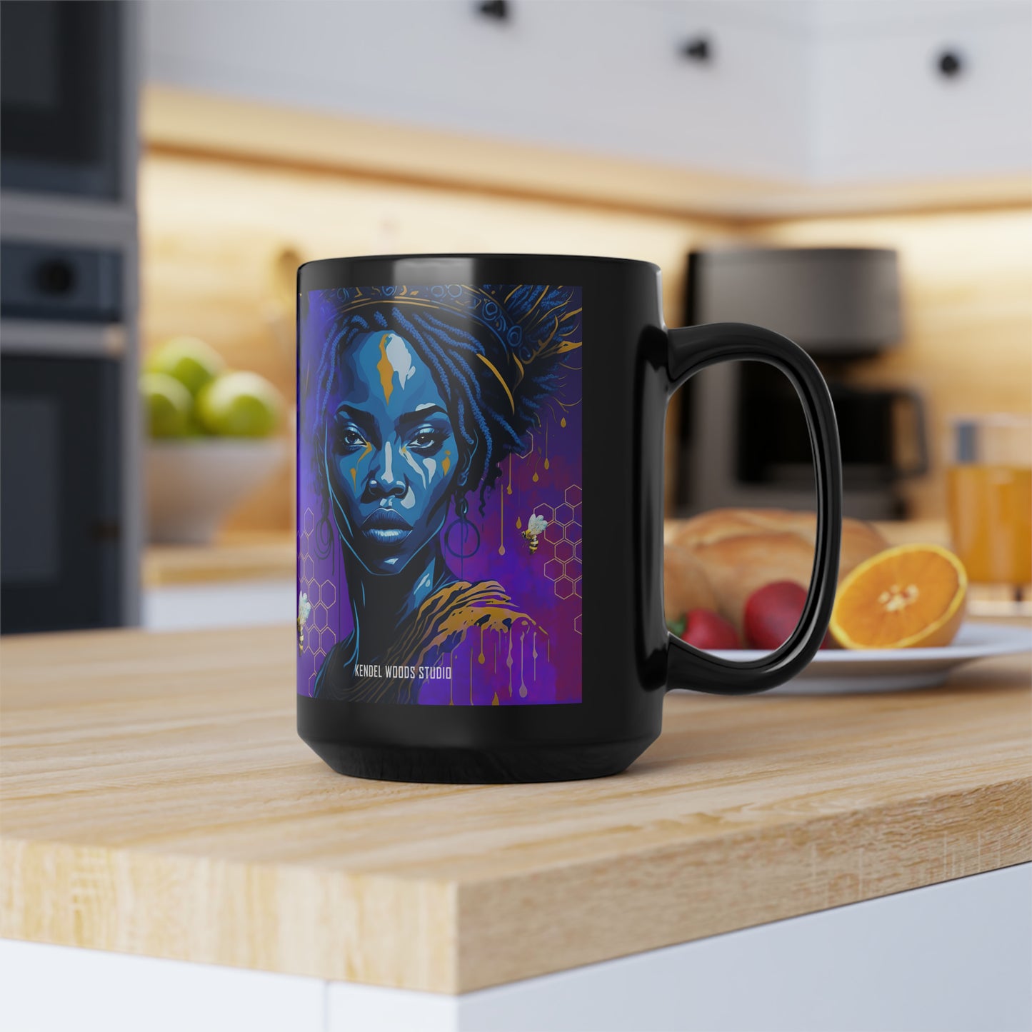 New Type Indigo Black Mug, 15oz