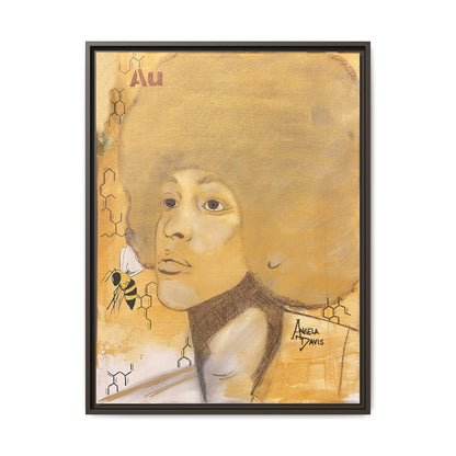 Angela Davis- Gold "Au" Series Framed Matte Canvas Art