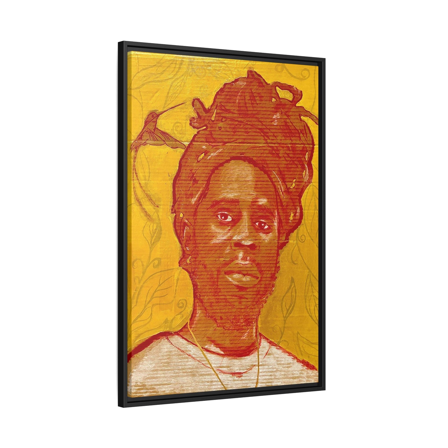 Chronixx "Eternal Light"- Framed Matte Canvas Portrait — Red Pencil &24k goldleaf Chronixx Art Print