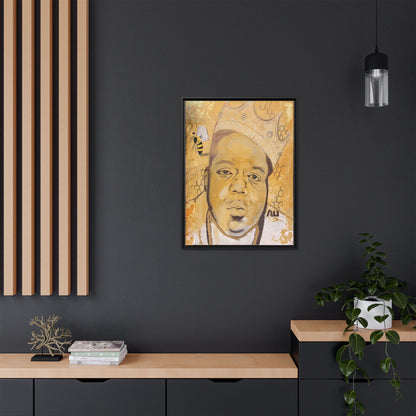 Biggie Smalls - Gold "Au" Series Framed Multi-Color Canvas Art  Hip Hop Culture