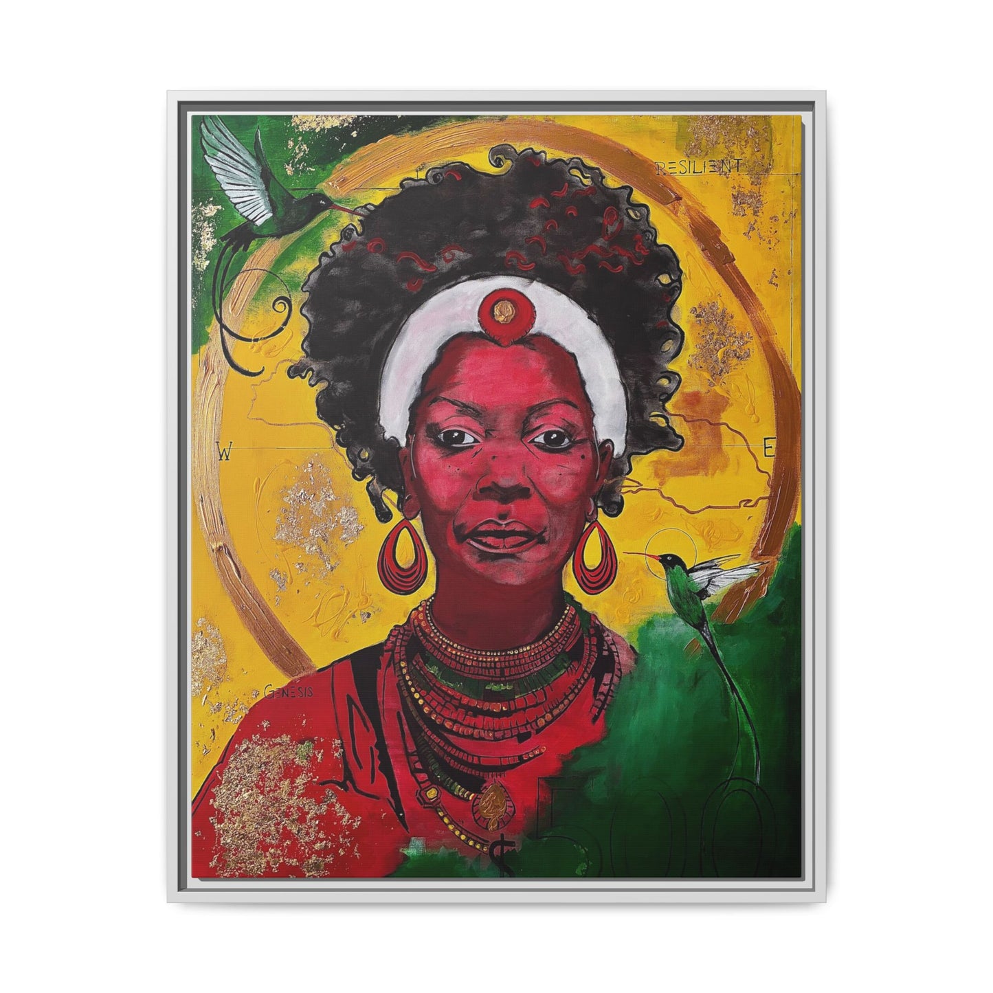 "Love from the Ancestors, meeting in Sun" -Framed Matte Canvas Art