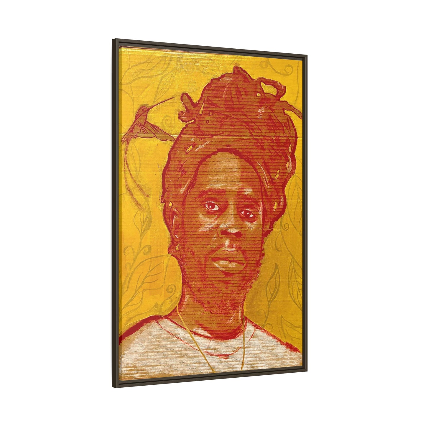 Chronixx "Eternal Light"- Framed Matte Canvas Portrait — Red Pencil &24k goldleaf Chronixx Art Print