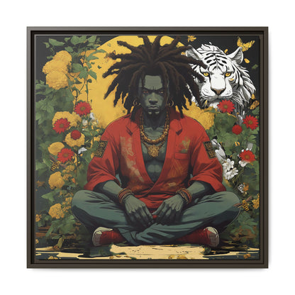 AfroBotRai White Tiger Meditation "Meditation" Canvas Gallery Wraps